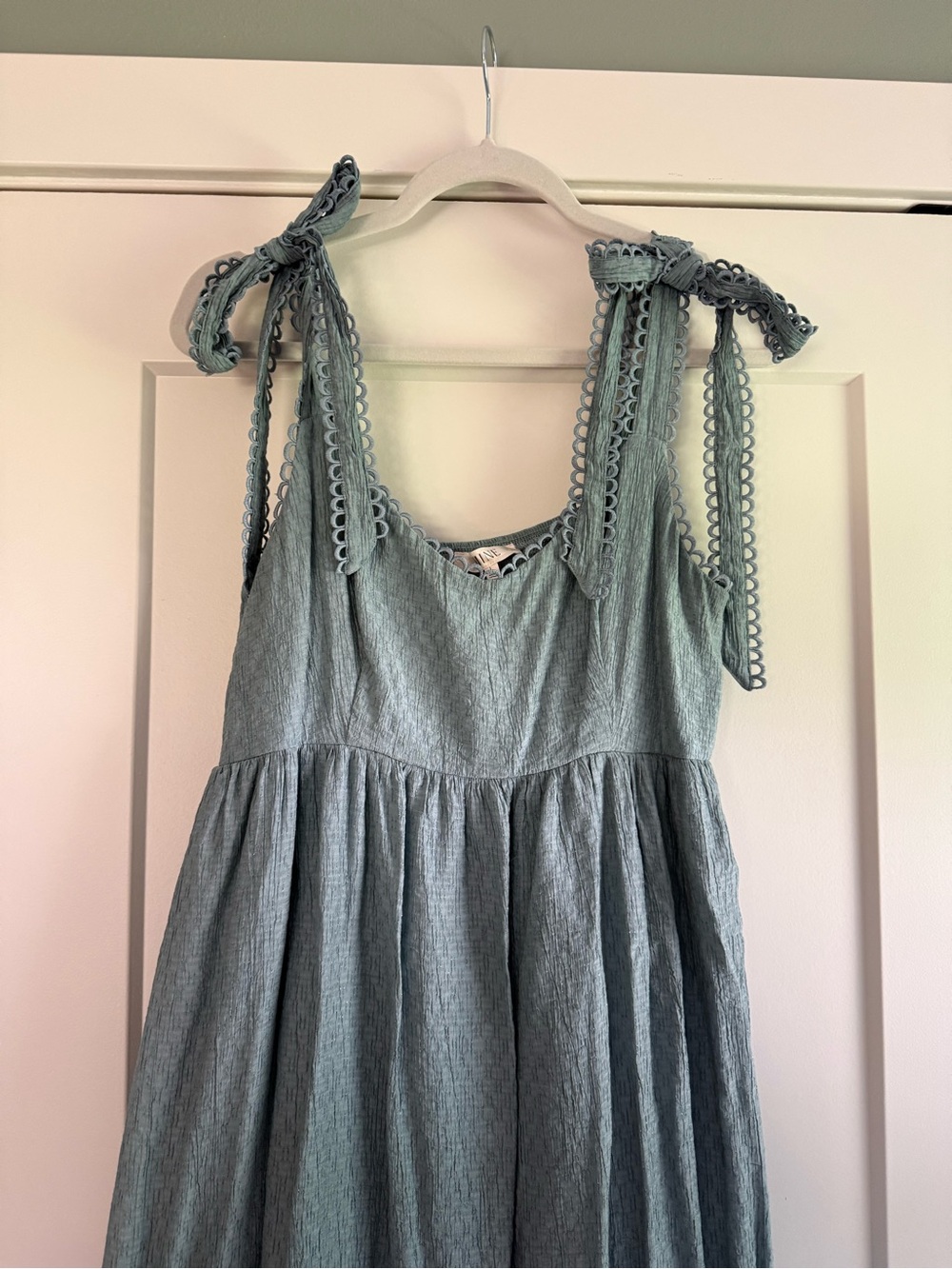 Light Blue Tie-Shoulder Sundress